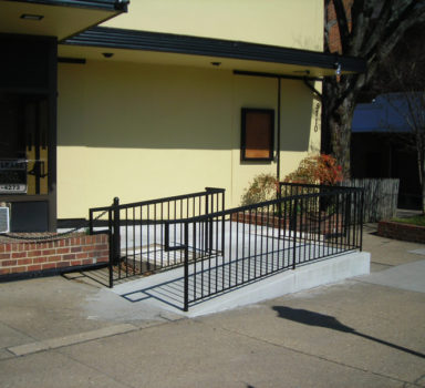 Concrete wheelchair ramp installation