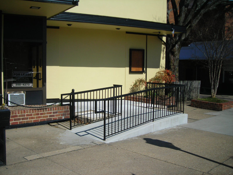 Concrete wheelchair ramp installation